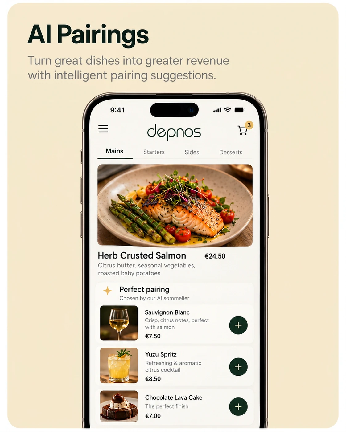 AI Pairings — Depnos menu