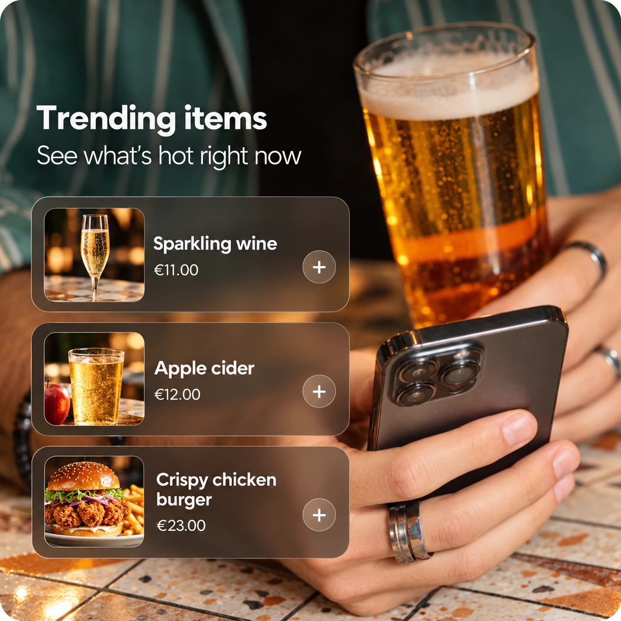 Guest browsing a digital menu