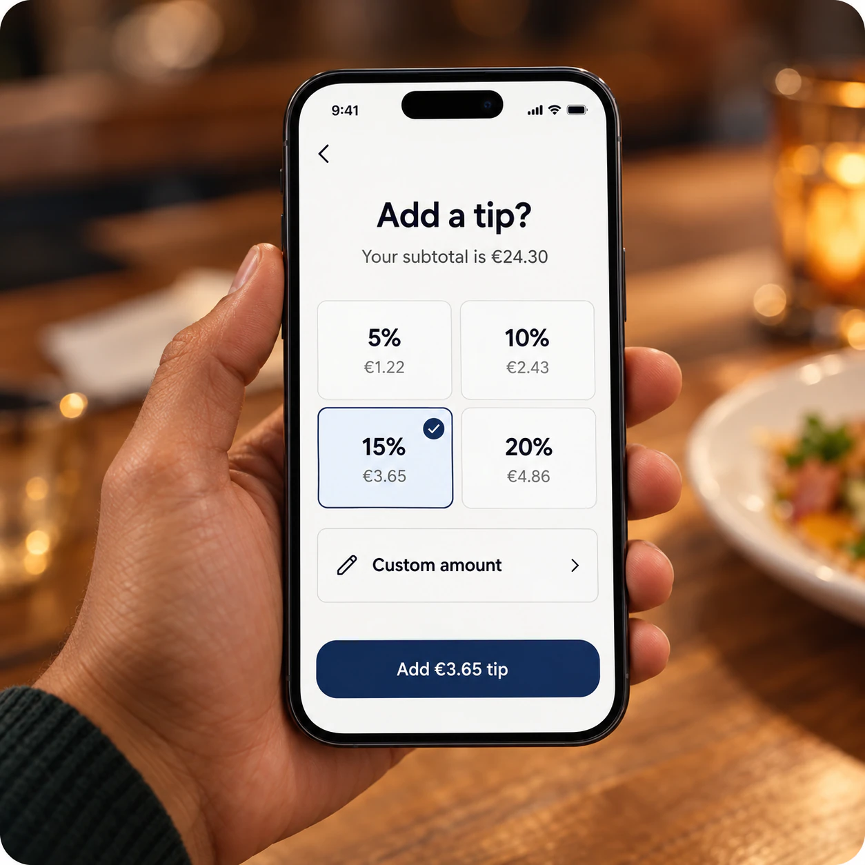 Guest adding a tip