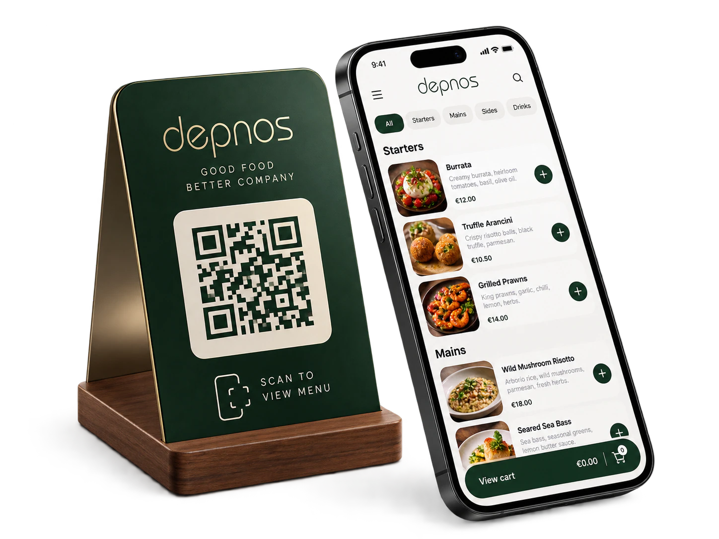 Depnos screen: View the menu